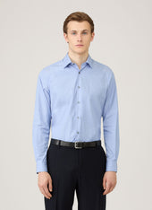 Men's Cotton Stretch Shirt in Dark Blue