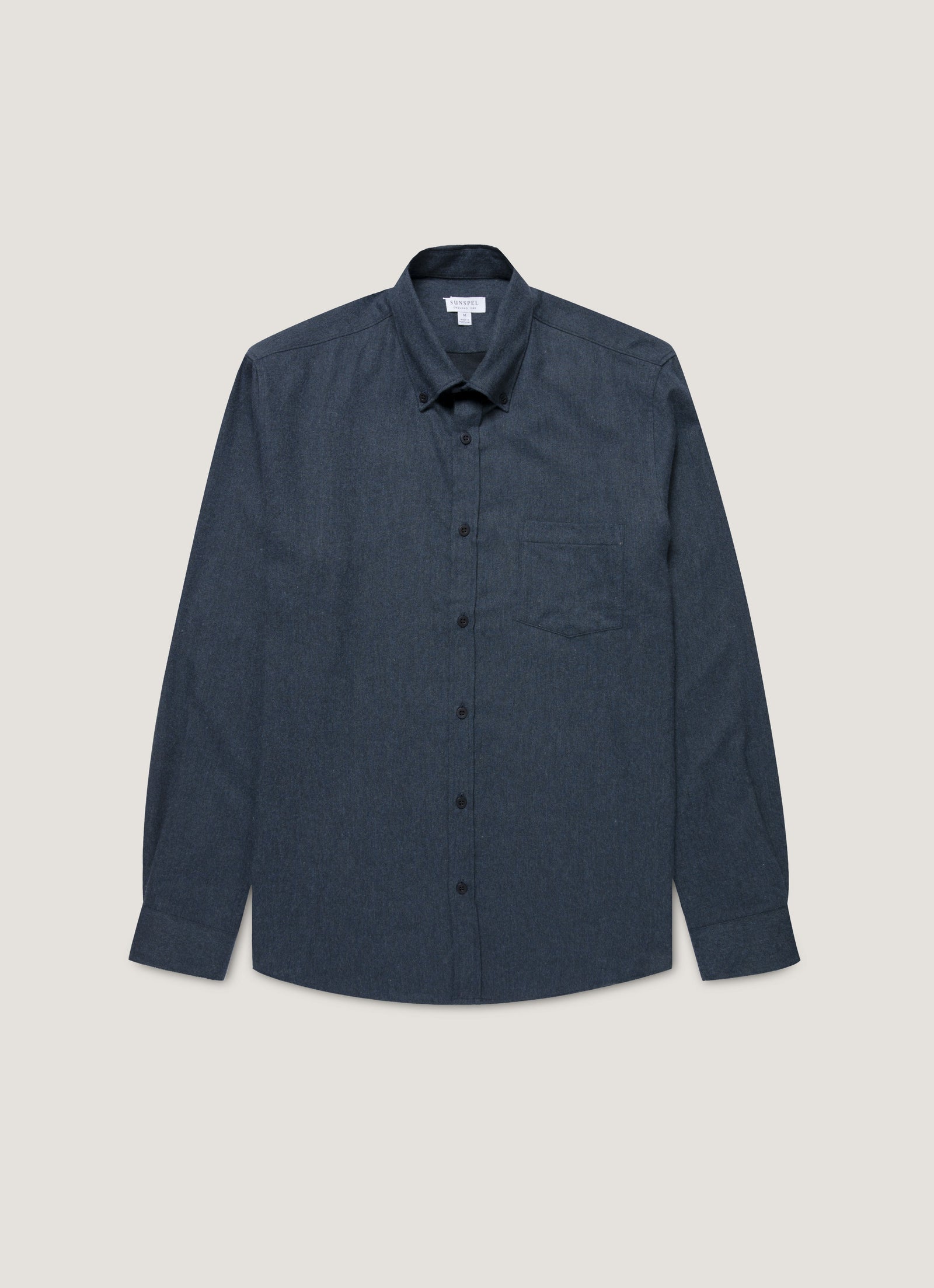 Men S Button Down Flannel Shirt In Selvedge Melange