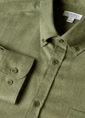 Men's Button Down Flannel Shirt in Sea Moss Melange