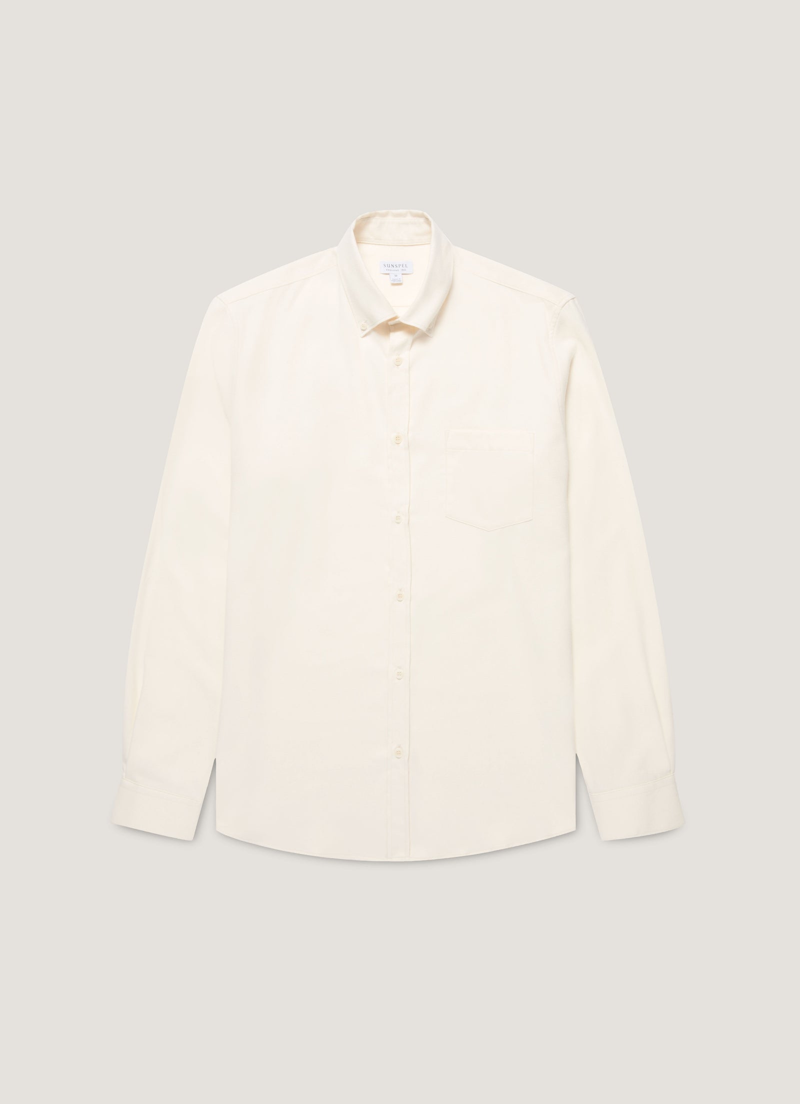 Men's Button Down Flannel Shirt in Ecru