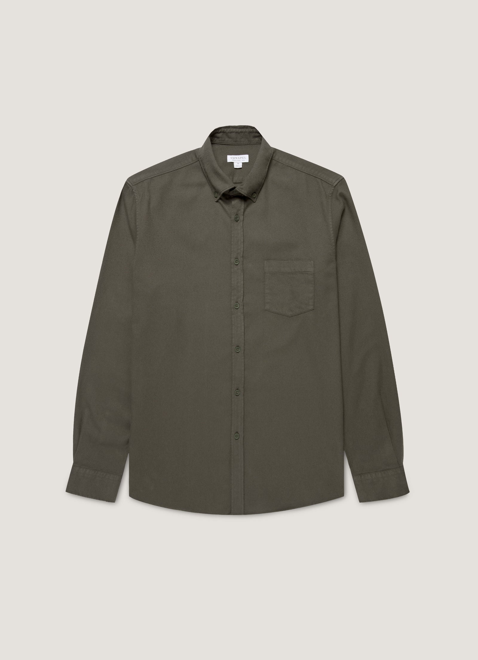 Men S Button Down Flannel Shirt In Dark Green