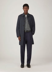 Men's Brushed Cotton Shirt in Charcoal Melange