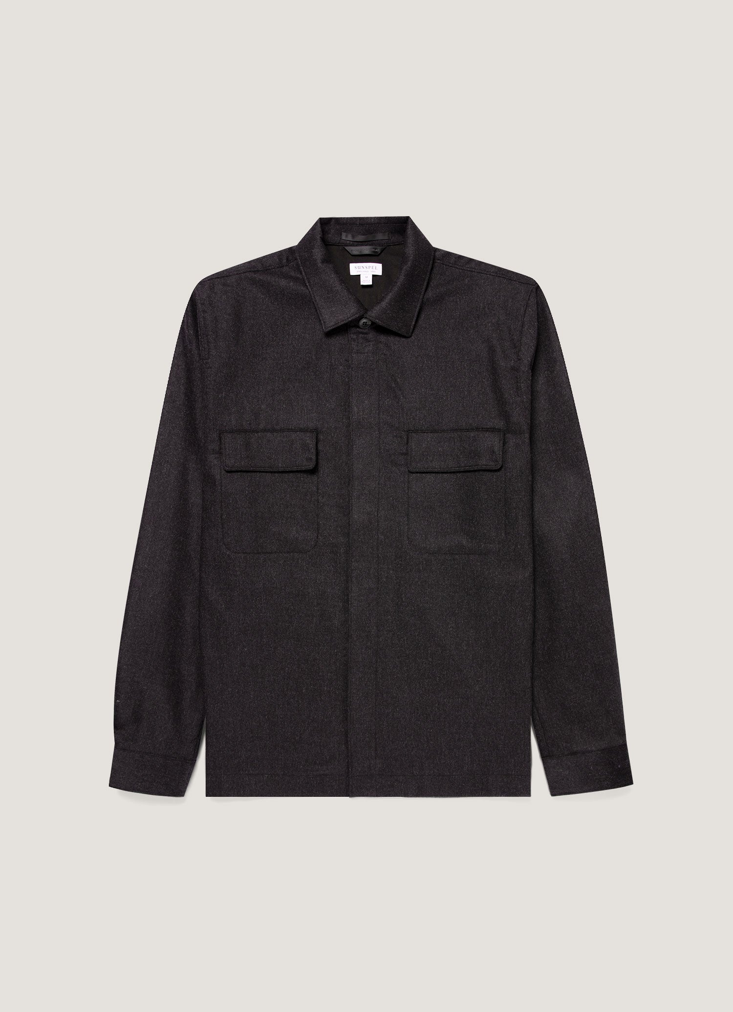 Men S Wool Cashmere Flannel Overshirt In Melange