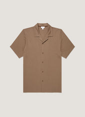 Men's Riviera Camp Collar Shirt in Dark Cedar
