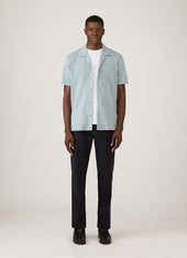 Men's Riviera Camp Collar Shirt in Stone Blue