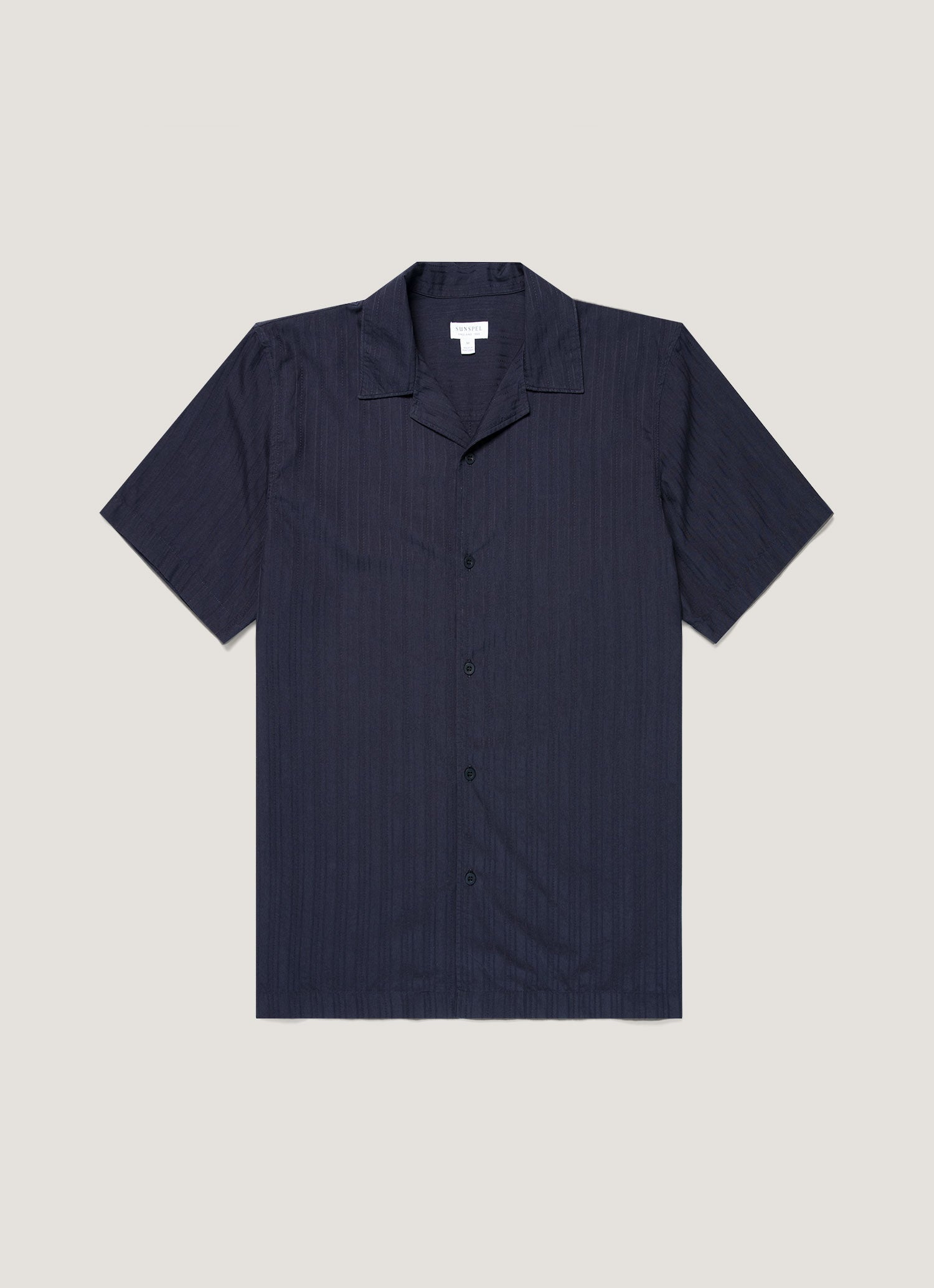 Men S Textured Stripe Camp Collar Shirt In