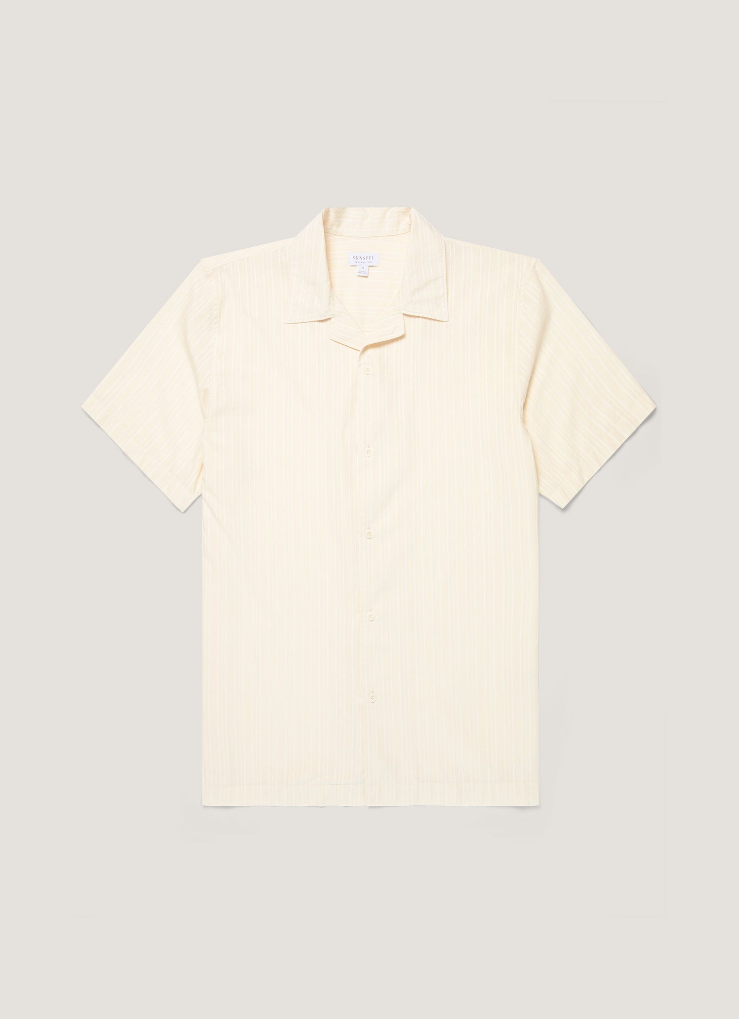 Men S Textured Stripe Camp Collar Shirt In