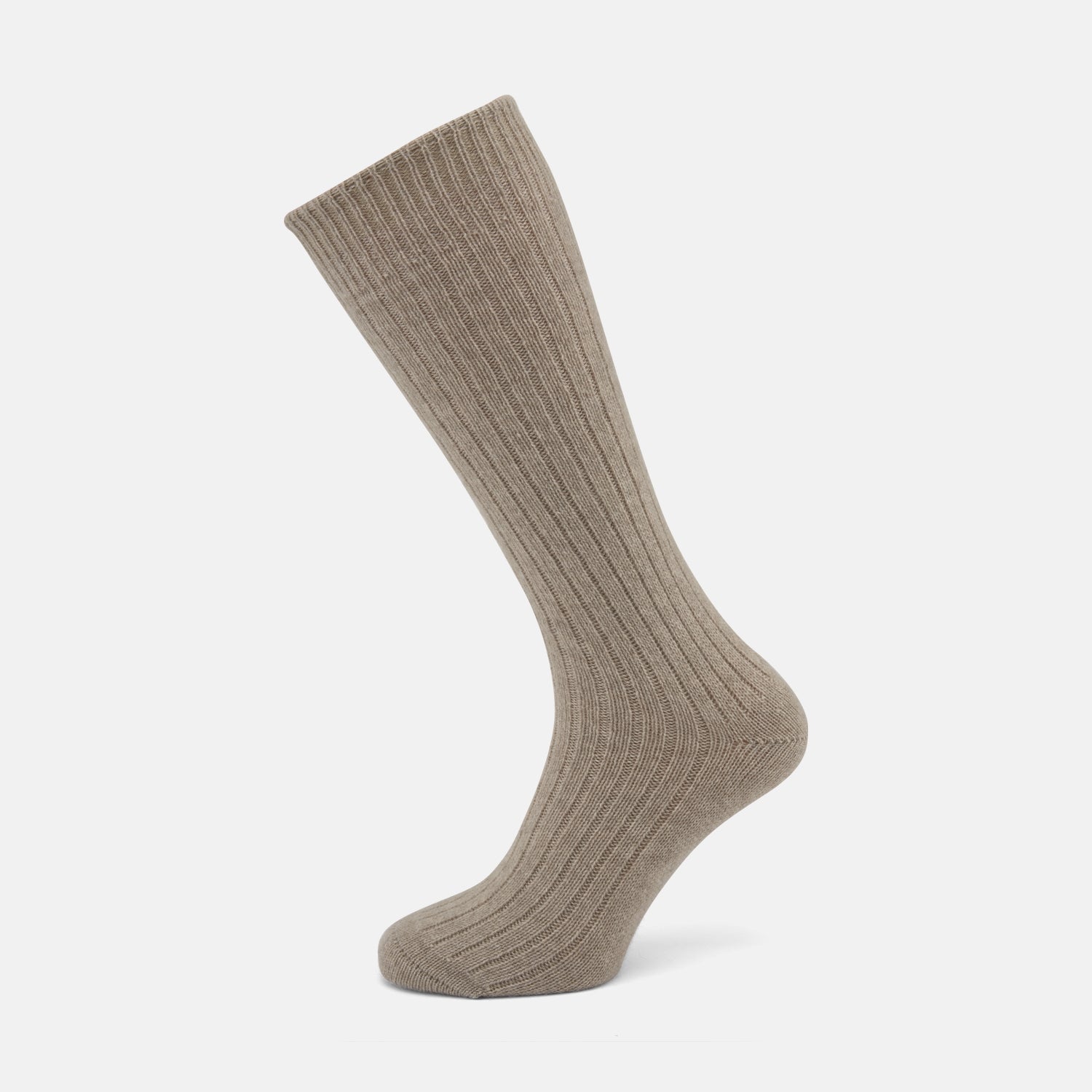 Light Brown 3 4 Length Cashmere Socks
