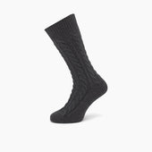 Dark Grey Cashmere Cable Knit Socks