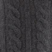 Dark Grey Cashmere Cable Knit Socks