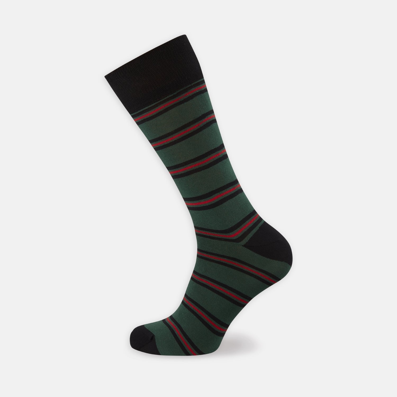 Green Black And Red Stripe Cotton Mix Short Socks