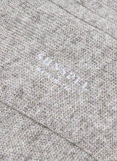 Men's Cashmere Ribbed Socks in Mid Grey Melange