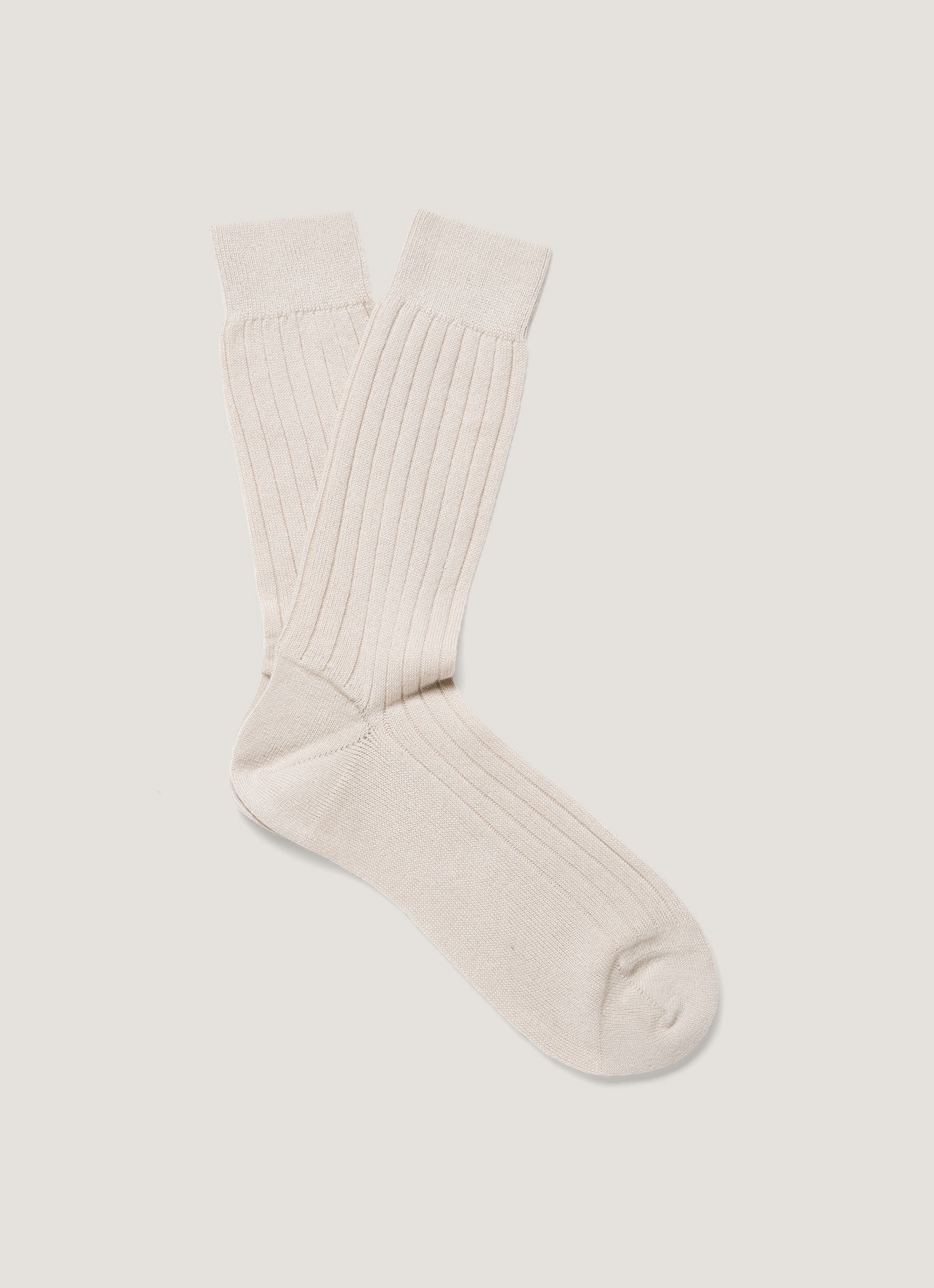 Men S Cashmere Ribbed Socks In Natural