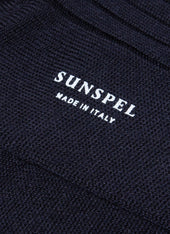 Men's Merino Wool Ribbed Socks in Navy