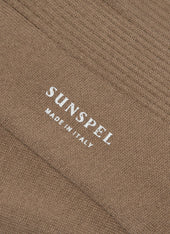 Men's Cotton Ribbed Socks in Mink