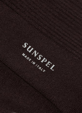 Men's Cotton Ribbed Socks in Truffle