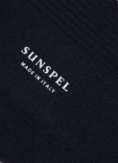 Men's Cotton Ribbed Socks in Navy