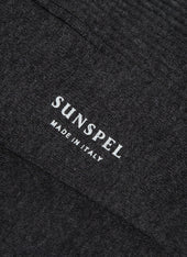 Men's Cotton Ribbed Socks in Charcoal Melange