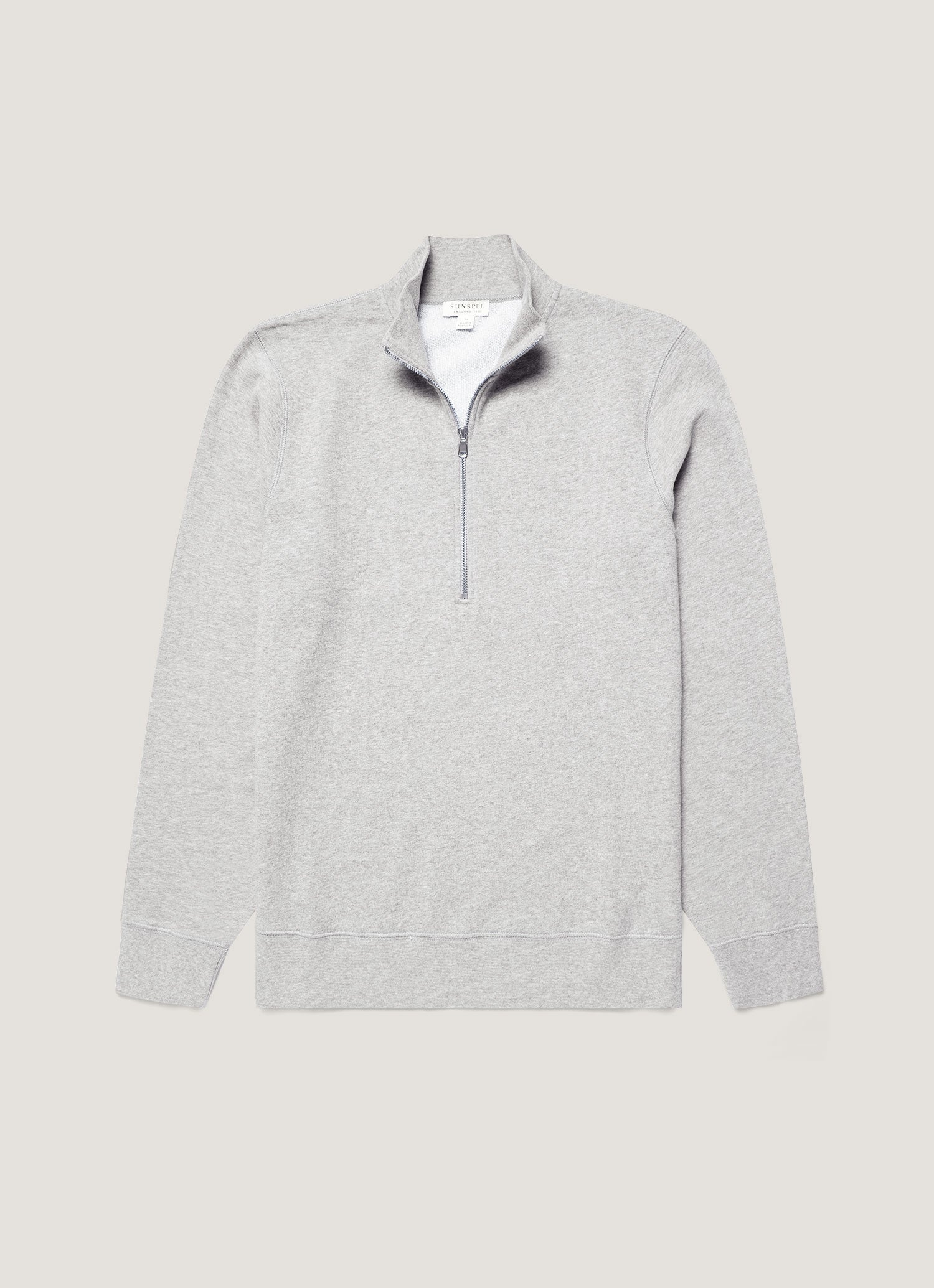 Men S Half Zip Loopback Sweatshirt In Grey Melange