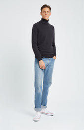 Cashmere Roll Neck Jumper In Grey