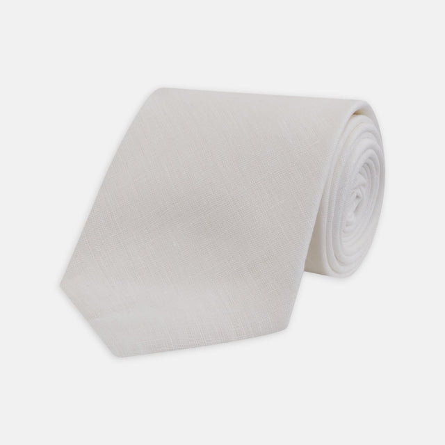 Turnbull & Asser White Linen Melange Tie