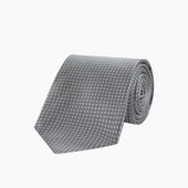 Grey And White Diamond Silk Tie