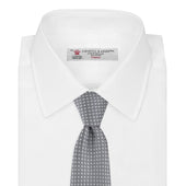 Grey And White Diamond Silk Tie