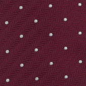 And White Small Spot Herringbone Silk Tie