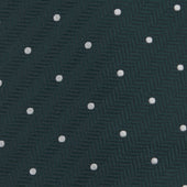 Green And White Small Spot Herringbone Silk Tie