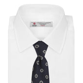 And Silver Emblem Spot Silk Tie