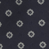 And Silver Emblem Spot Silk Tie