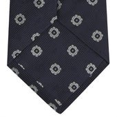 And Silver Emblem Spot Silk Tie