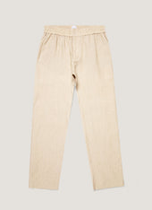 Men's Linen Drawstring Trouser in Light Sand