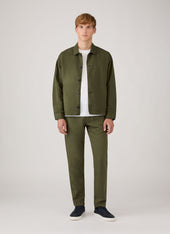 Men's Cotton Linen Trouser in Deep Olive
