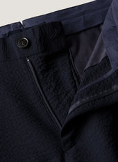 Men's Seersucker Wool Trouser in Navy