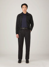 Men's Wool Cashmere Flannel Trouser in Charcoal Melange