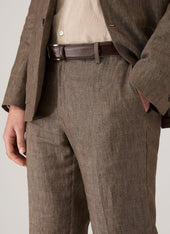 Men S Linen Two Piece Suit In Dark