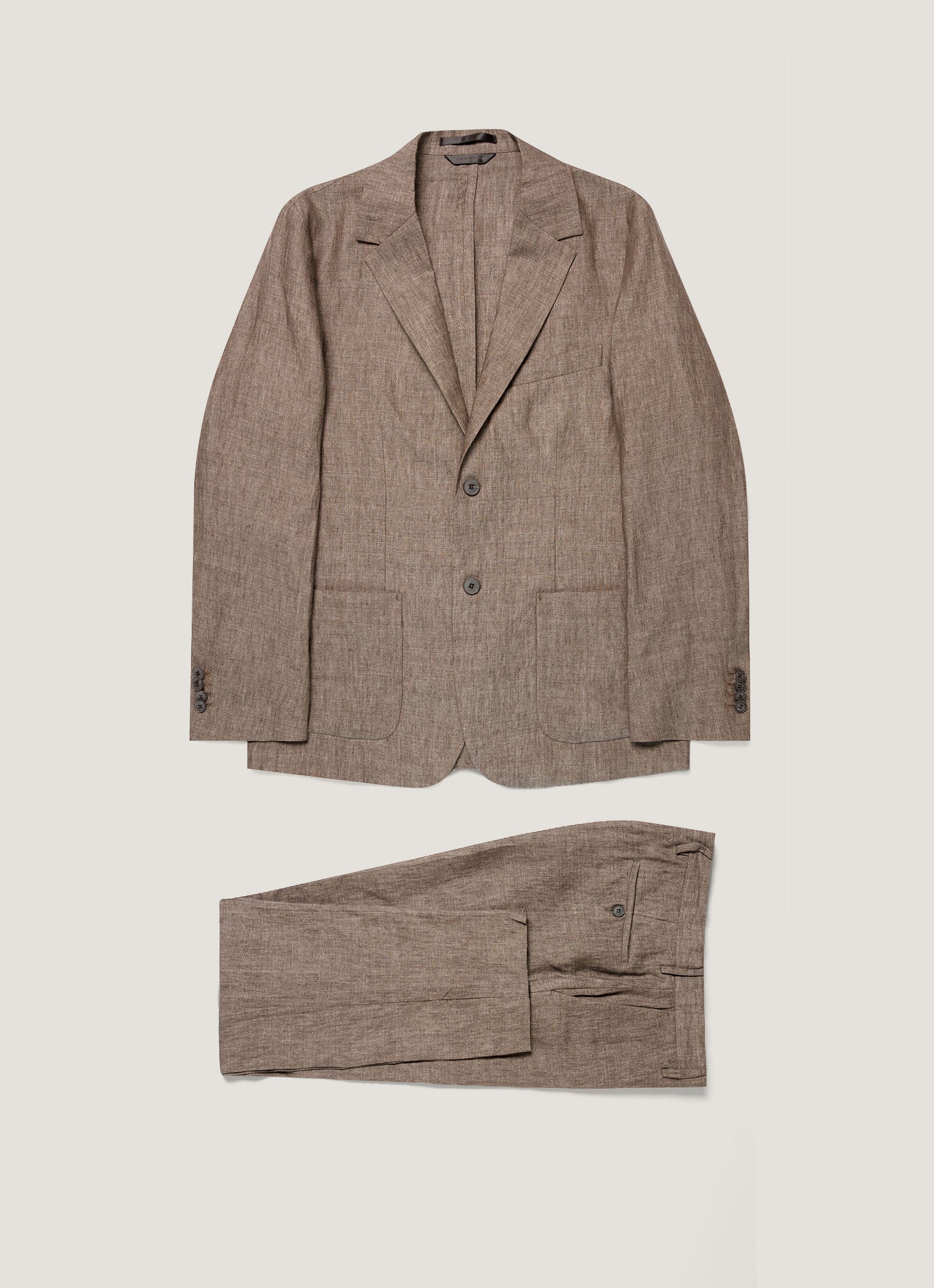 Men S Linen Two Piece Suit In Dark