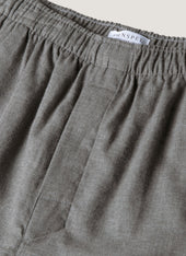 Men's Cotton Flannel Pyjama Set in Mid Grey Melange