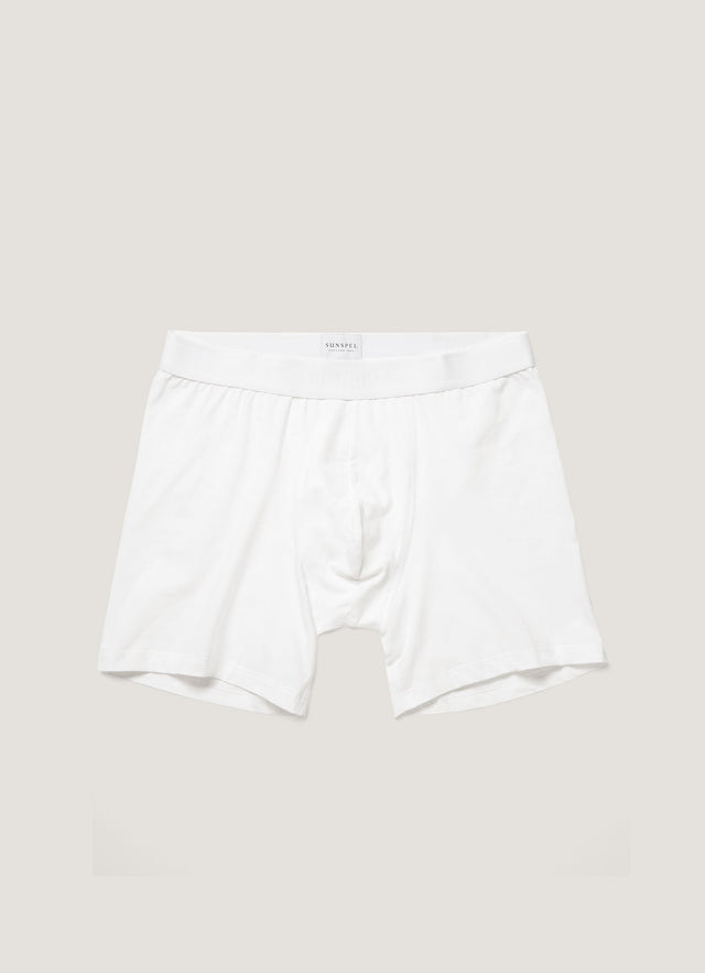 Men's Stretch Cotton Boxer Briefs in White
