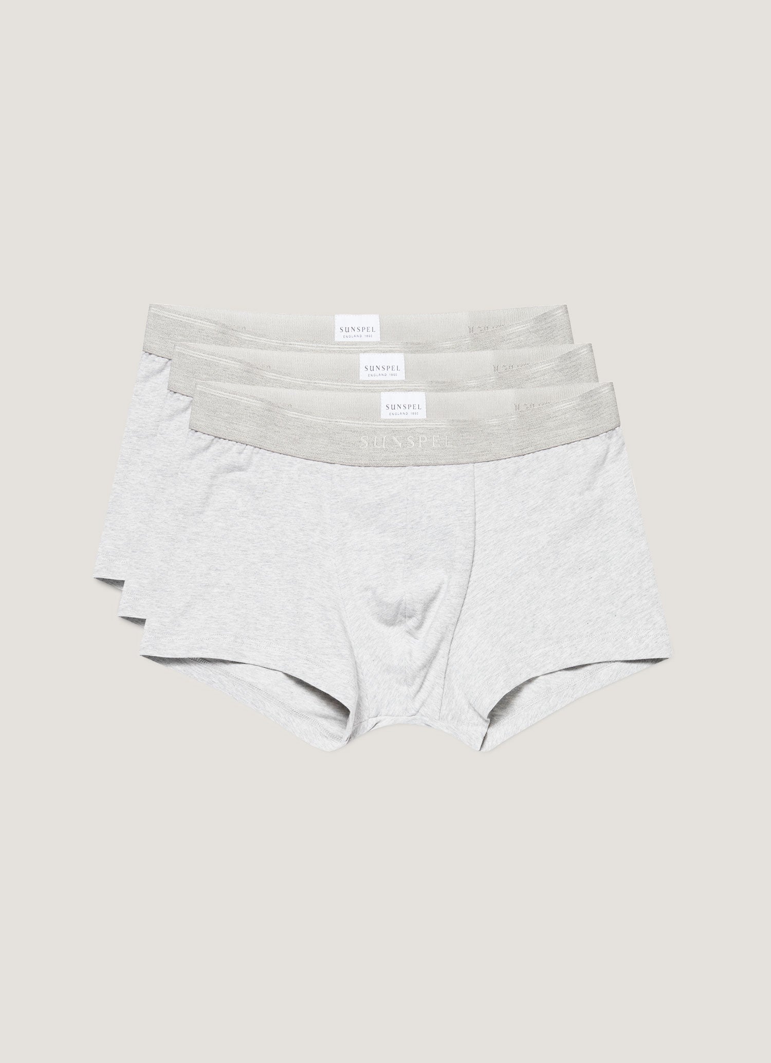 Men S Stretch Cotton Trunks 3 Pack In Grey Melange