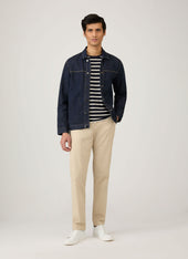Men's Classic T-shirt in Navy/Ecru Breton Stripe