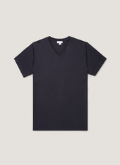Men's Riviera Midweight V‑neck T‑shirt in Navy