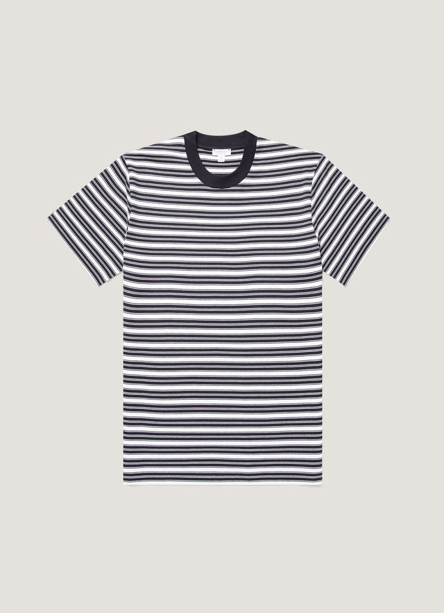 Men's Relaxed Fit Heavyweight T-shirt in White/Navy