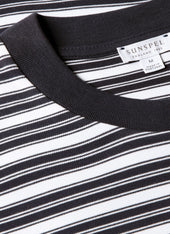Men's Relaxed Fit Heavyweight T-shirt in White/Navy
