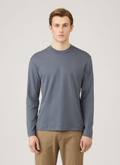 Men's Long Sleeve Heavyweight T-shirt in Slate Blue