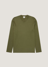 Men's Long Sleeve Heavyweight T-shirt in Deep Olive