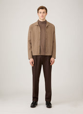 Men's Roll Neck Heavyweight T-shirt in Bark