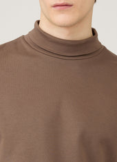 Men's Roll Neck Heavyweight T-shirt in Bark