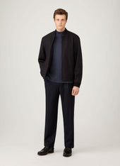 Men's Roll Neck Heavyweight T-shirt in Navy